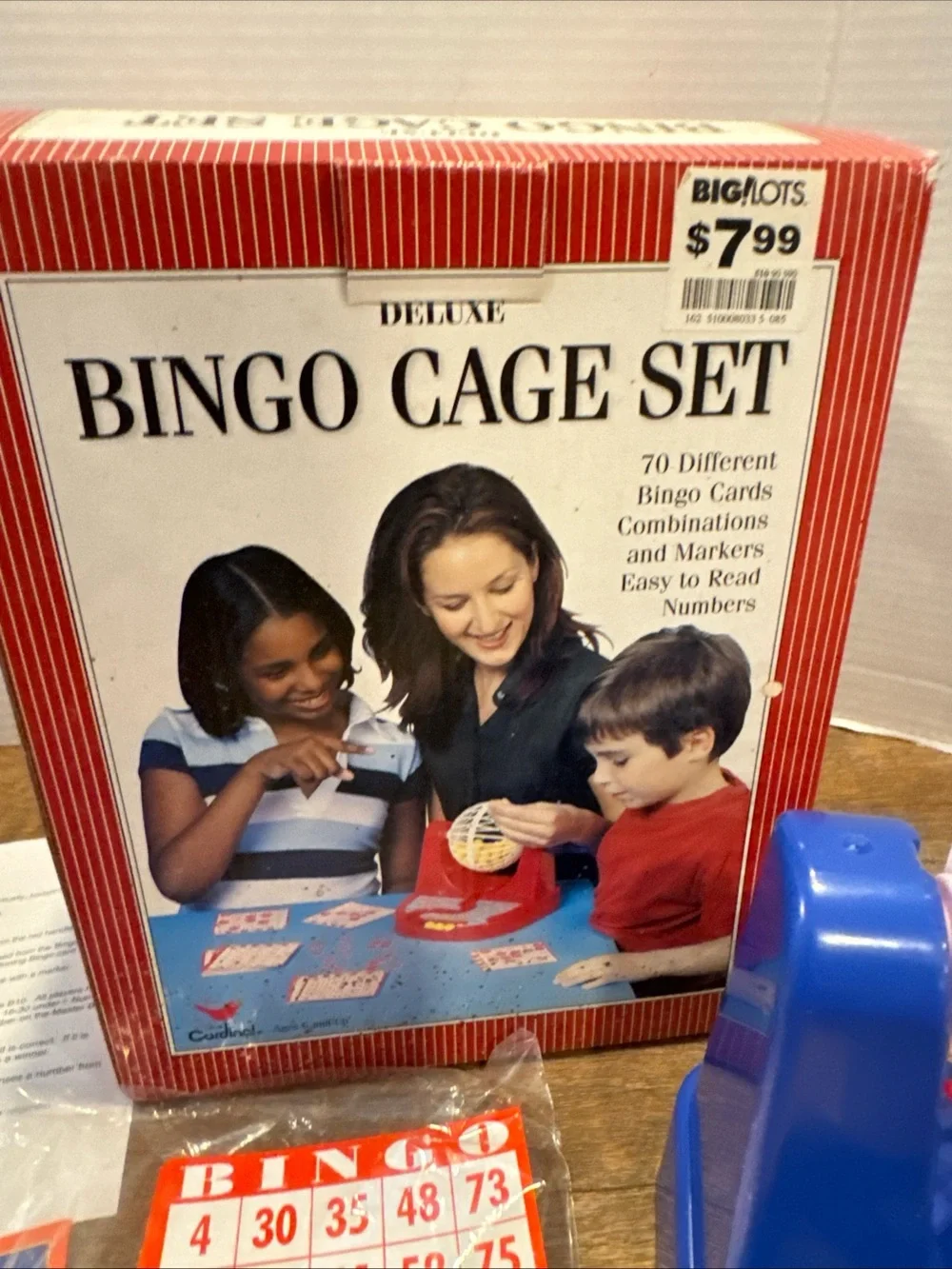 2004 Cardinal Deluxe Bingo Family Game with Box, Balls, Cage, Cards, Directions